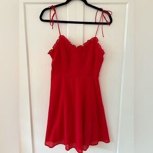 Lulu's Scarlet Chemise with Lace Trim